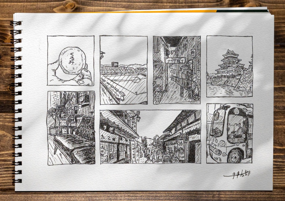 万年筆イラスト「長野県松本市」